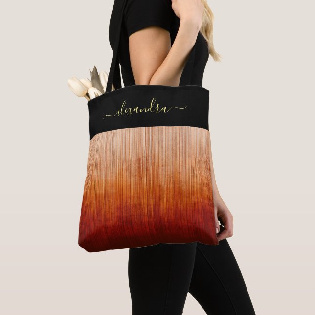 Brand Färger rustic ombre chic personlig strimlad Tygkasse (Närbild)