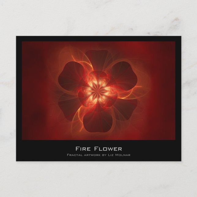 Brand Flower Fractal Artist Card Vykort (Framsida)