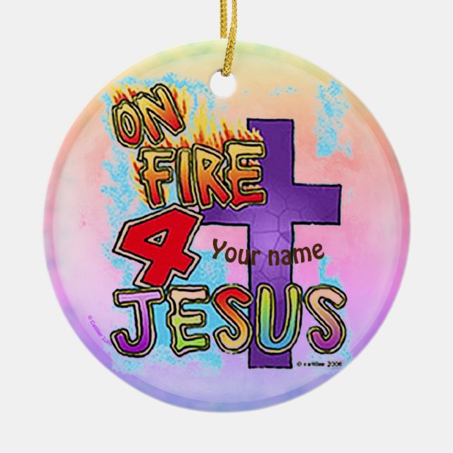 Brand för Jesus Christian kor Julgransprydnad Keramik (Framsidan)
