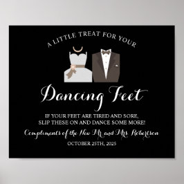 Brand & Groom Dancing Feet Flinflip flops Bröllop- Poster