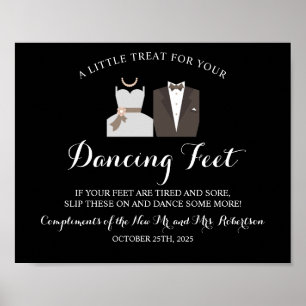 Brand & Groom Dancing Feet Flinflip flops Bröllop- Poster
