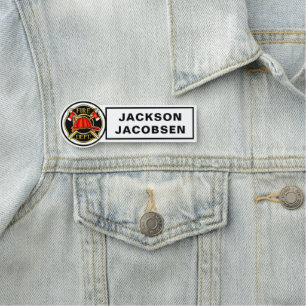 Brand Helmet och Axes Black and White Namnbricka