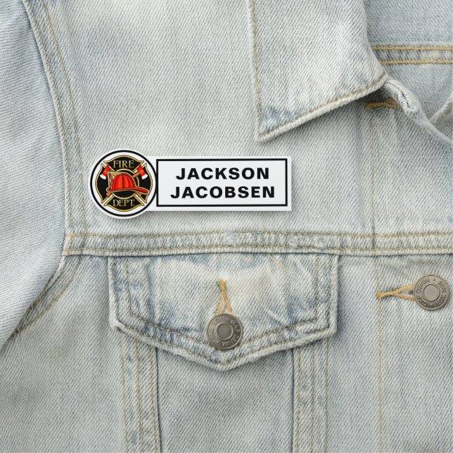 Brand Helmet och Axes Black and White Namnbricka (På plats)