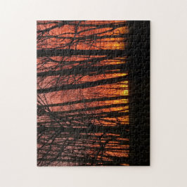 Brand i Himmel-skogssolnedgången Pussel