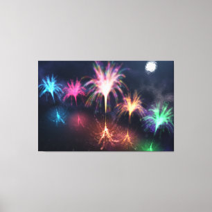 Brand i Kanvastrycket Vatten Canvastryck