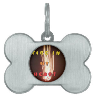 Brand i min hjärtekonst-utskrift ID-bricka husdjur