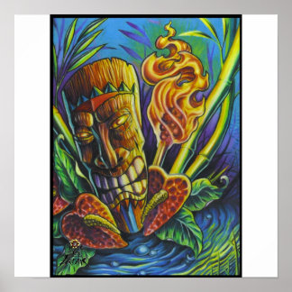 Brand i Tikis gudavtryck Poster
