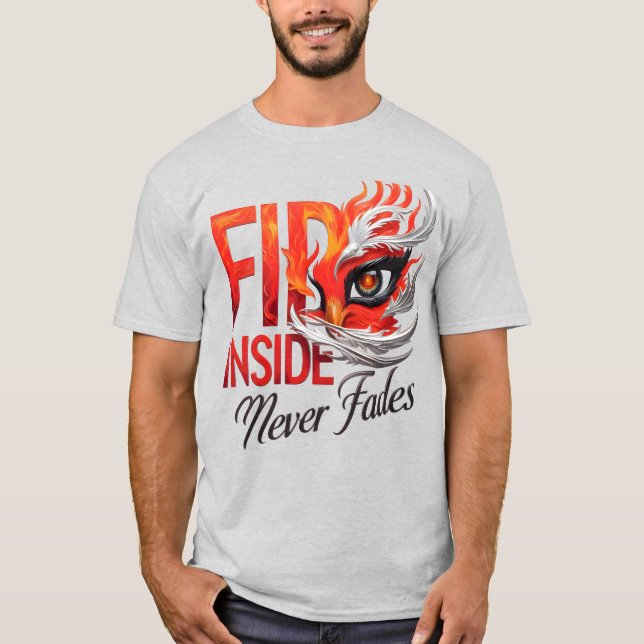 Brand inuti tonar aldrig upp Phoenix Ögon T-Shirt (Framsida)