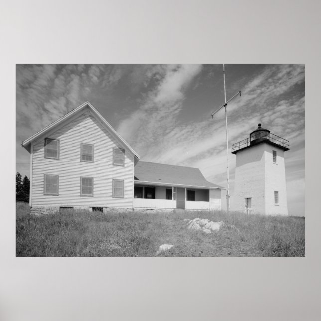 Bränd Jacka Harbour Light Station Poster (Framsidan)