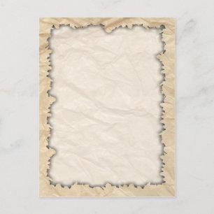 Bränd Kant på Crinkle Papper Vykort