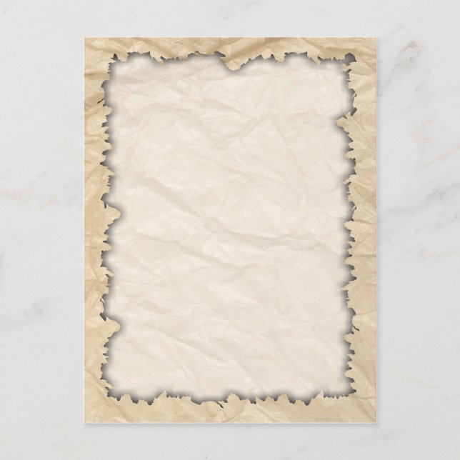 Bränd Kant på Crinkle Papper Vykort (Framsida)