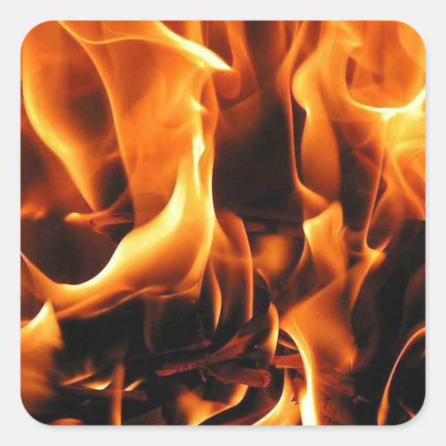Brand, lågor fyrkantigt klistermärke (Framsida)