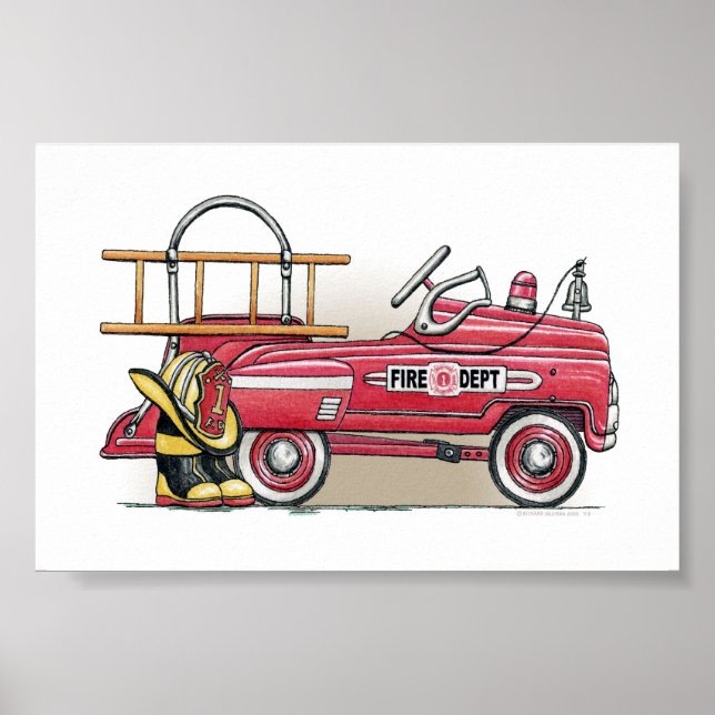 Brand Lastbil Pedal Car Poster (Framsidan)