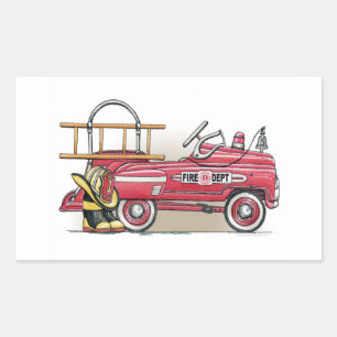 Brand Lastbil Pedal Car Rektangulärt Klistermärke