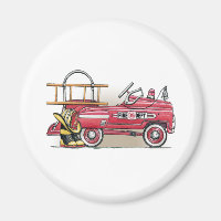 Brand Lastbil Pedal Car Round Magnet
