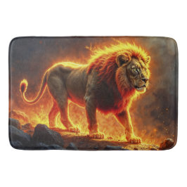 Brand Lejona infernellandskap som blåser manskonst Badrumsmatta