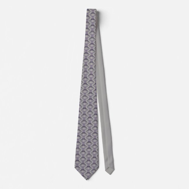 Bränd Lila och Silver Finial Mönster Slips (Framsida)