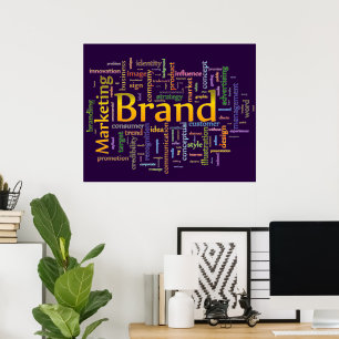 Brand & Marknadsföring Ord Cloud Poster