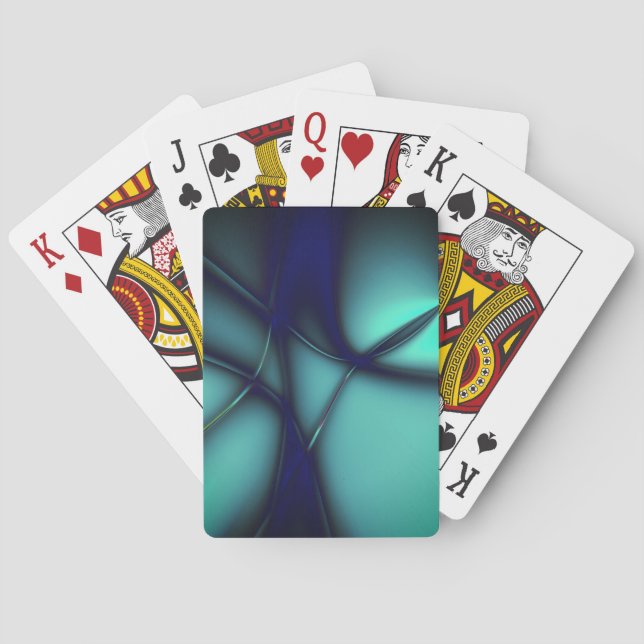 Bränd myntcyan under starkt linjer ser ut som nörd casinokort (Baksidan)