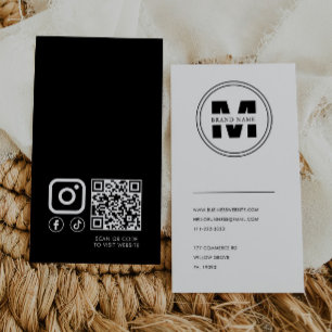 Brand Namn Monogram - minimalistisk QR-kod Visitkort