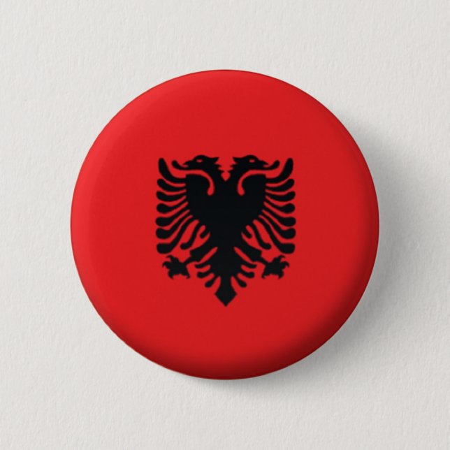 BRAND NEW! - ALBANIENS PIN BACK BADGE KNAPP (Framsida)