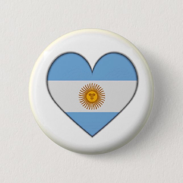 BRAND NEW! - ARGENTINA HEART PIN BACK BADGE KNAPP (Framsida)