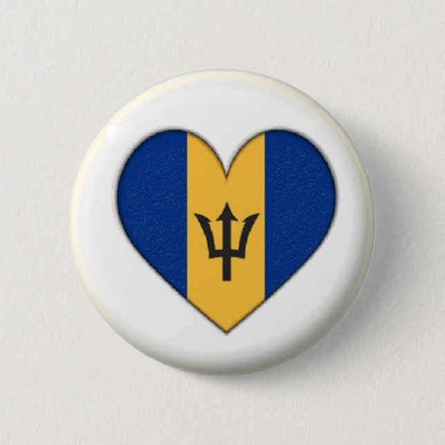 BRAND NEW! - BARBADOS HEART PIN BACK BADGE KNAPP (Framsida)