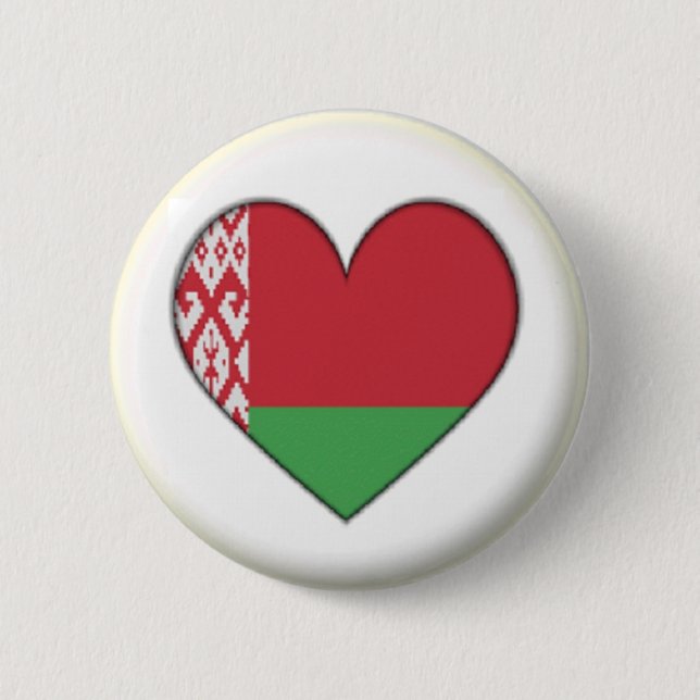 BRAND NEW! - BELARUS HEART PIN BACK BADGE KNAPP (Framsida)
