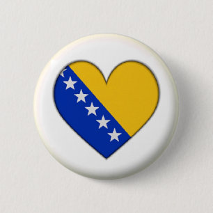 BRAND NEW! - BOSNIENS HJÄRTPIN BAKGRUND KNAPP