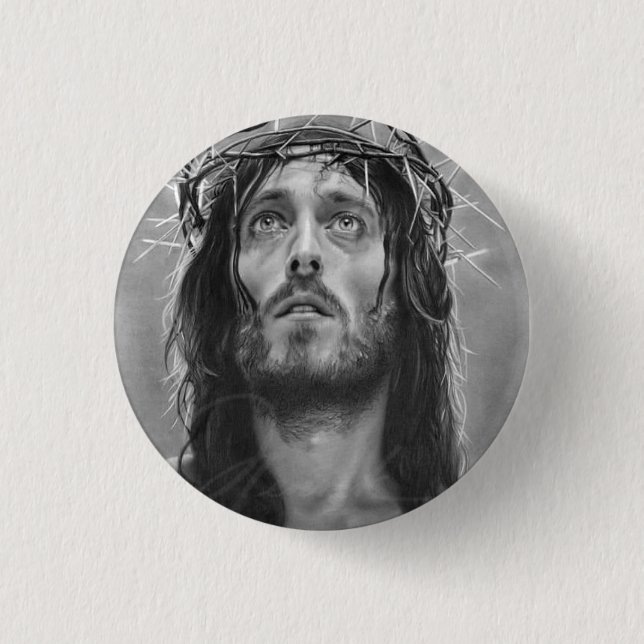 BRAND NEW! - JESUS CHRIST PIN BACK BADGE KNAPP (Framsida)