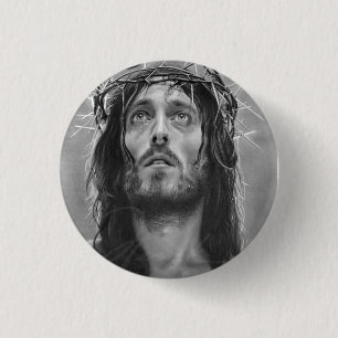 BRAND NEW! - JESUS CHRIST PIN BACK BADGE KNAPP