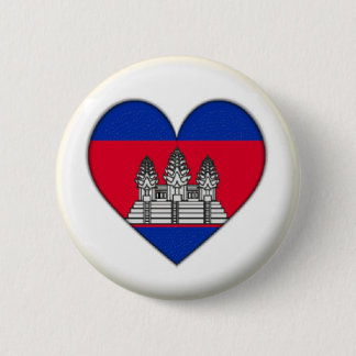 BRAND NEW! - KAMBODIA HEART PIN BACK BADGE BRAND KNAPP