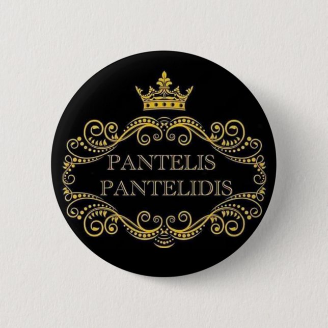 BRAND NEW! - PANTELIS PANTELIDIS PIN-BACK BADGE KNAPP (Framsida)