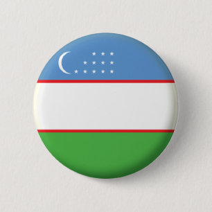 BRAND NEW! - UZBEKISTAN PIN BACK BADGE KNAPP