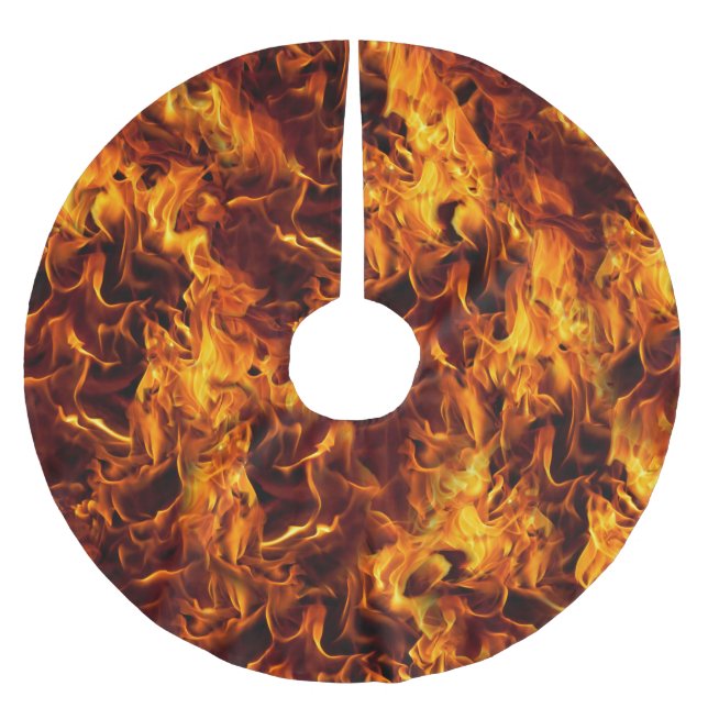 Brand och Flame Mönster Julgransmatta Borstad Polyester (Framsidan)