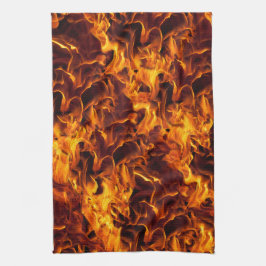 Brand och Flame Mönster Kökshandduk