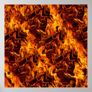 Brand och Flame Mönster Poster