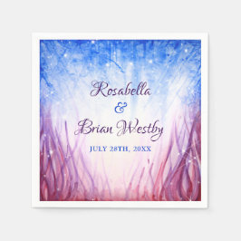 Brand och is Bröllop | Blå och röd vattenfärg Pappersservett