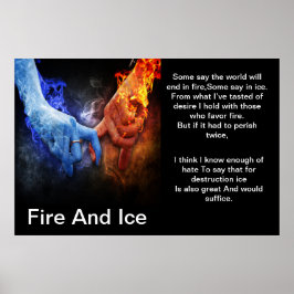 Brand och is med brandhand Ices-handen poster