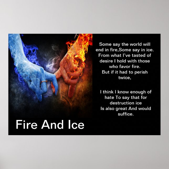 Brand och is med brandhand Ices-handen poster (Framsidan)