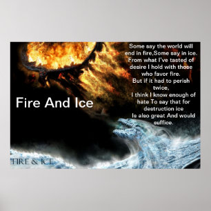 Brand och is med brandsläckande isskorpor Poster