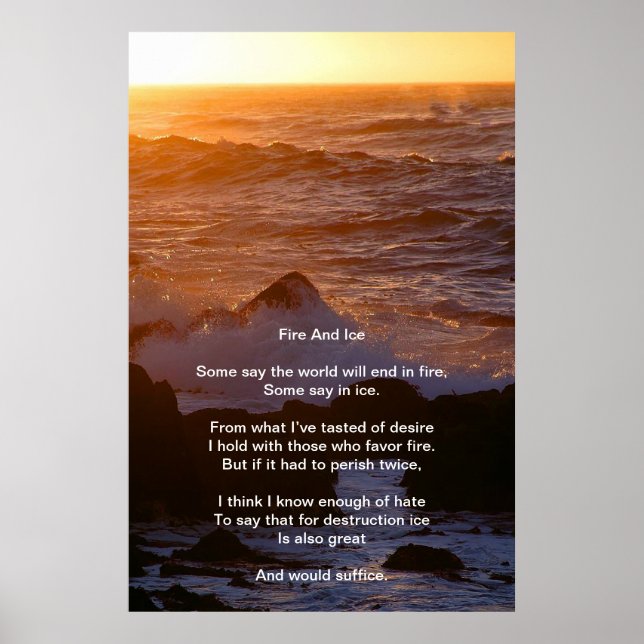 Brand och is över en Orange Poster solnedgång (Framsidan)