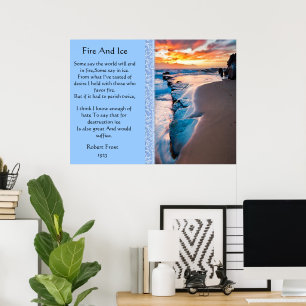 Brand och isblått Kall Poster