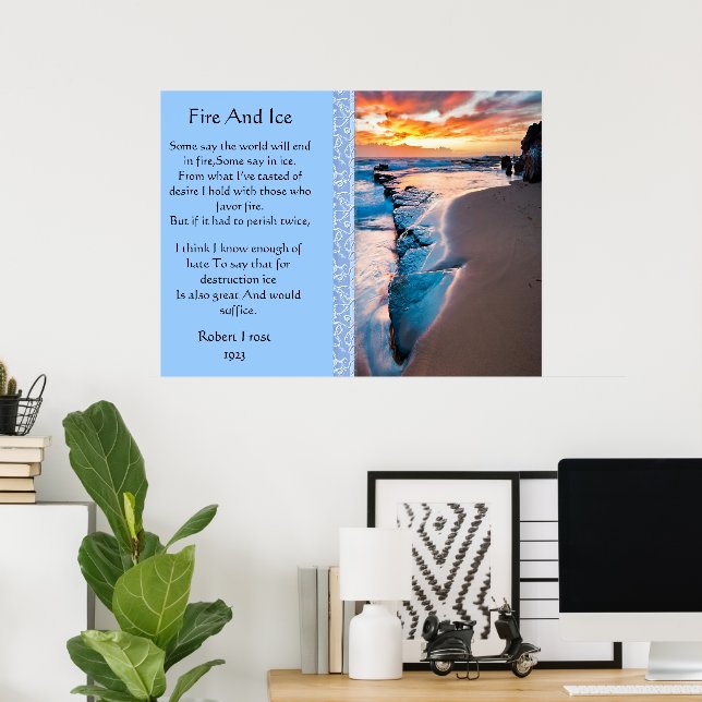 Brand och isblått Kall Poster (Hemmakontoret)