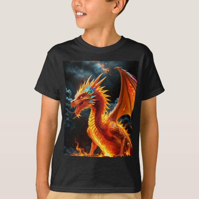 Brand- och isdrake t shirt (Framsida)