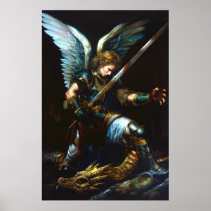 Brand- och läderbråck Epic Angel vs Dragon Poster