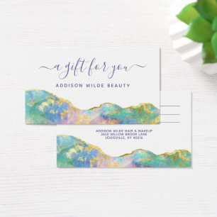 Brand Opal Rainbow Gemstone Business Gift Card Visitkort