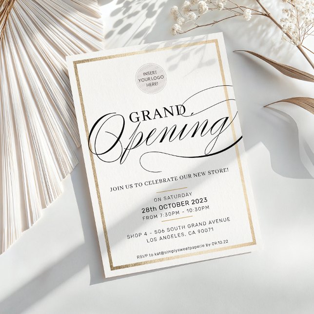 BRAND OPENING modern business logotyp event black Inbjudningar (Skapare uppladdad)