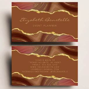 Bränd Orange Agate Gold Foil Luxury Visitkort
