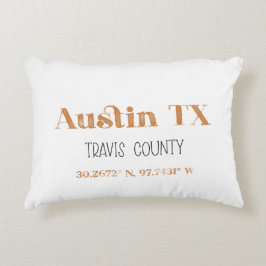 Bränd Orange Austin Texas accent Pillow Prydnadskudde